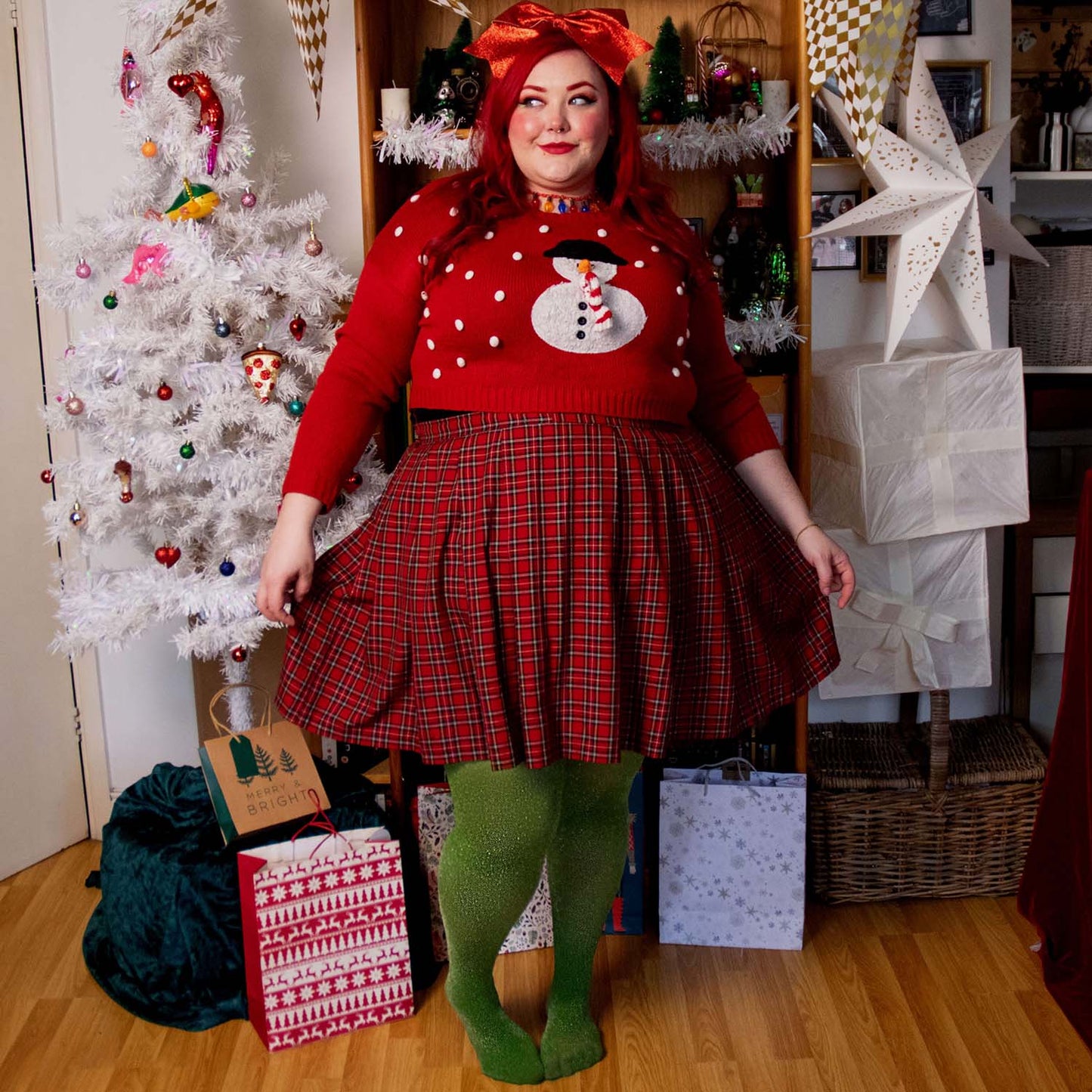 Lux Sparkle Tights - Peas