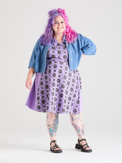 Broderie Anglaise Wrap Dress - Cassis de Violet