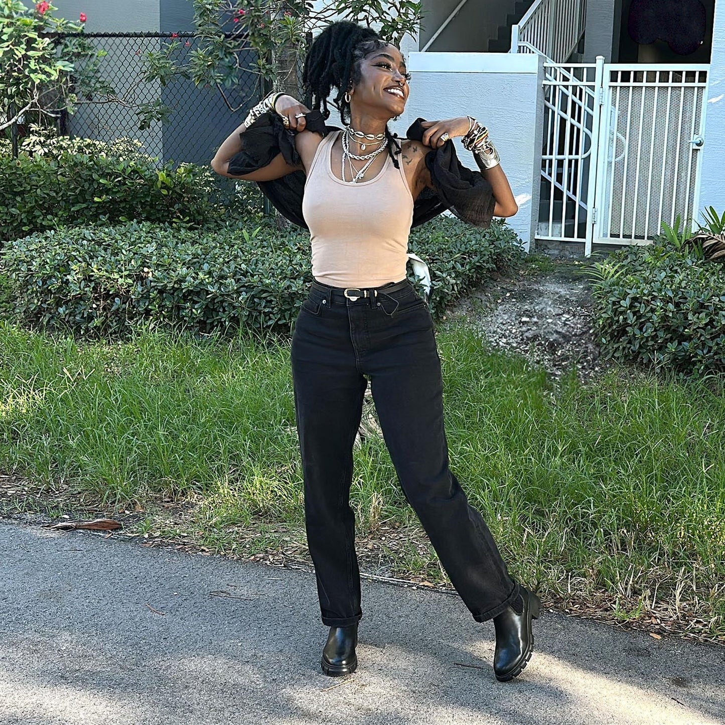 Organic Mom Jeans - Black Sea