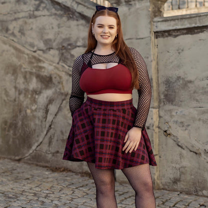 Fishnet Top - Alanis - Wine