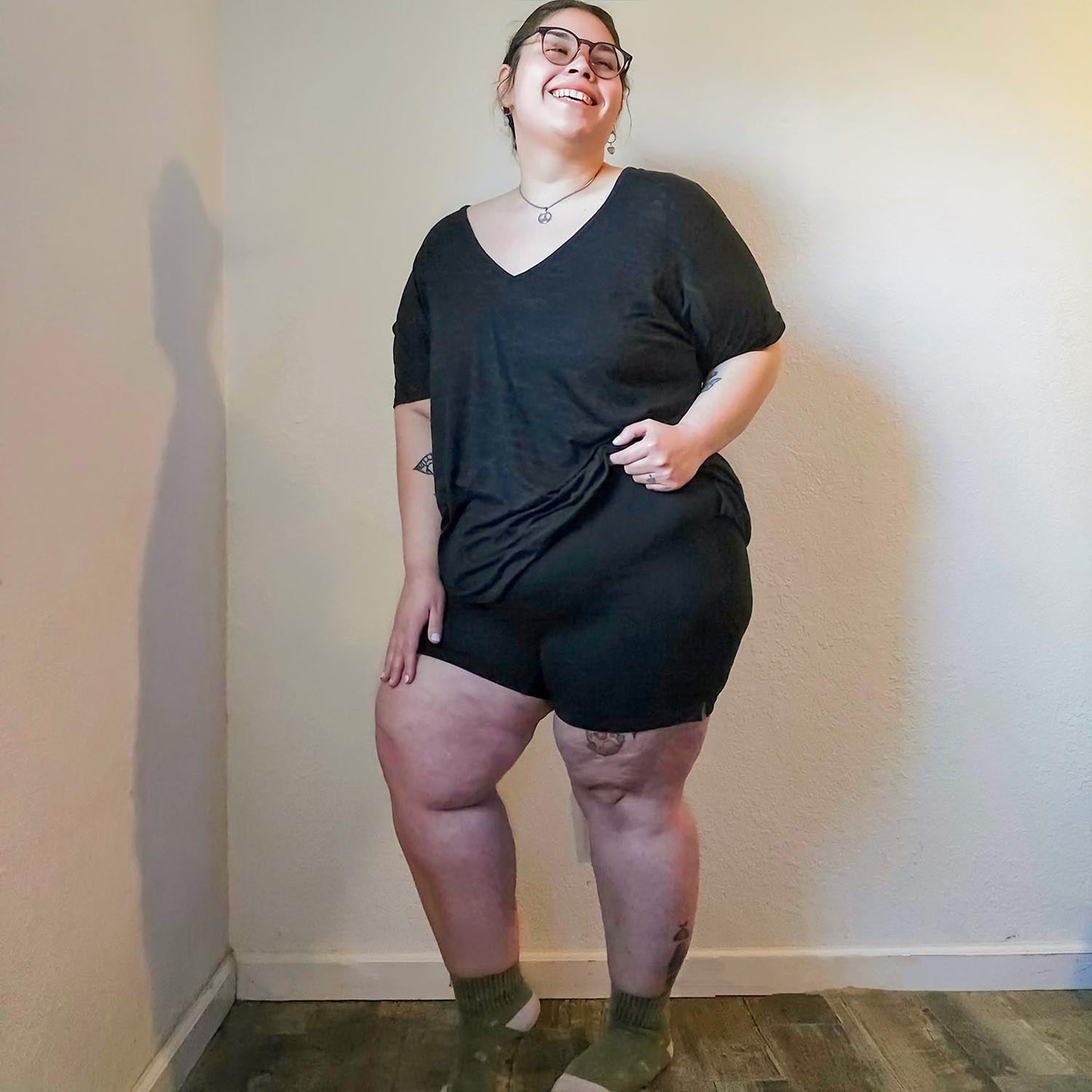 Organic Cotton Femme Boxer Shorts - Black