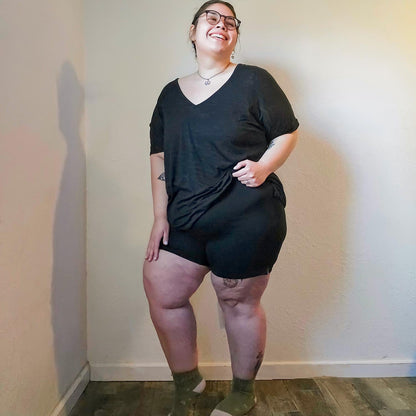 Organic Cotton Femme Boxer Shorts - Black