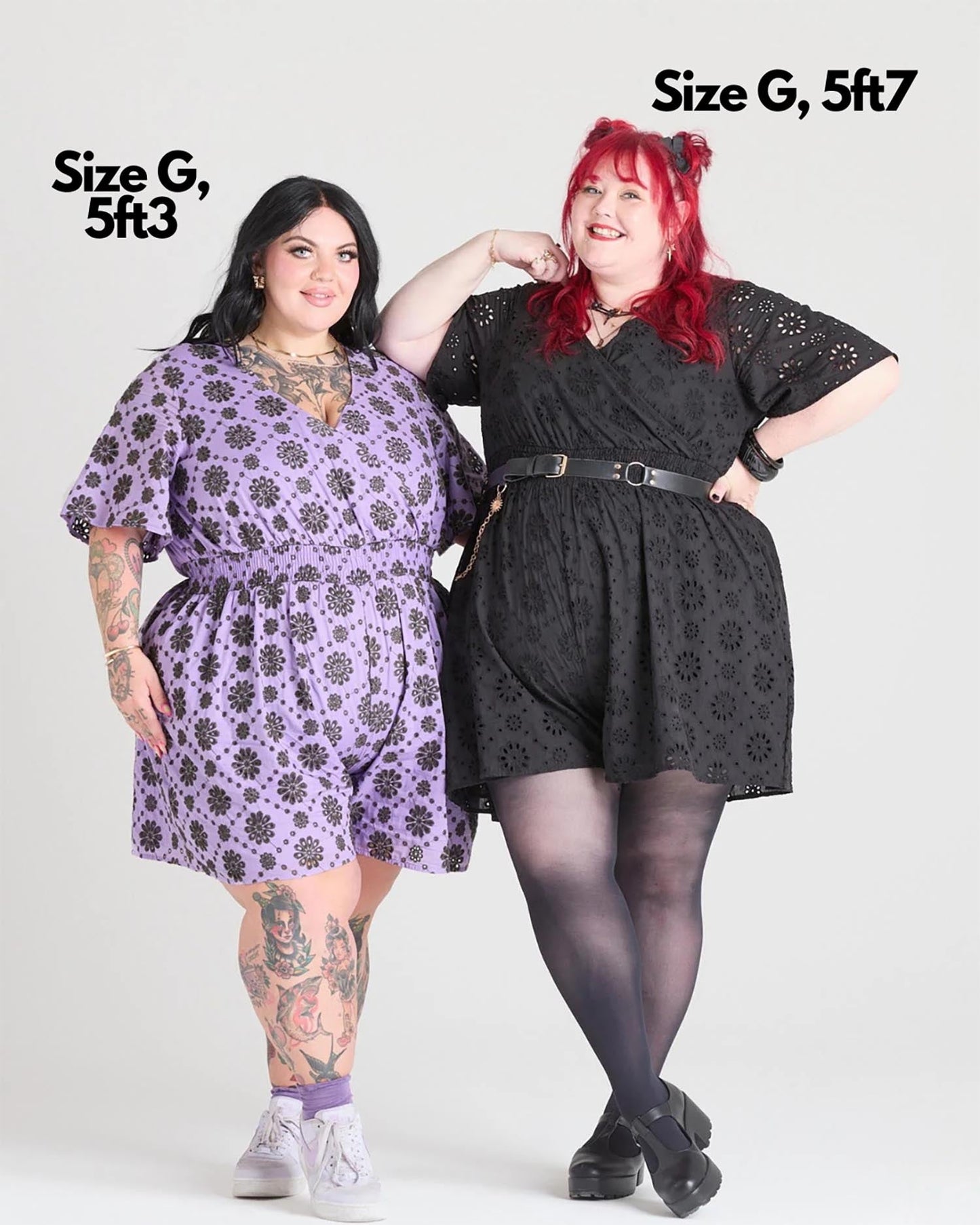 Broderie Anglaise Playsuit - Black