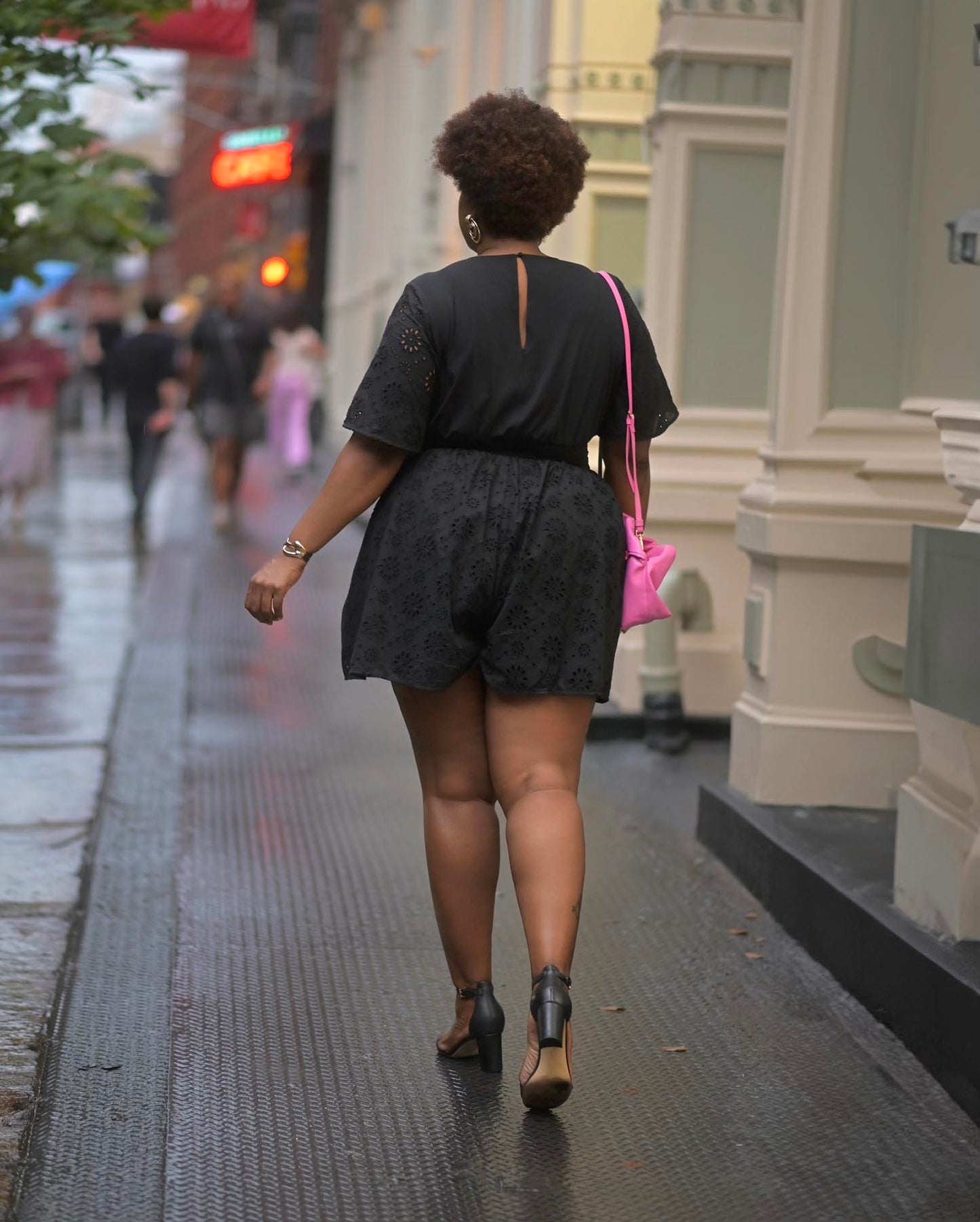 Broderie Anglaise Playsuit - Black