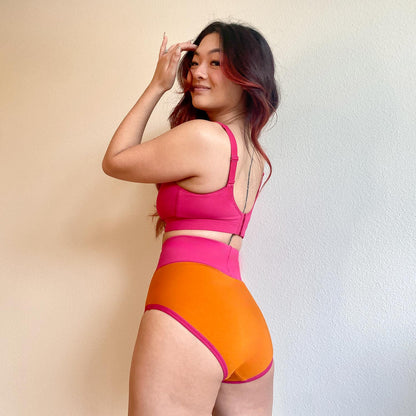 Organic Cotton Full Brief Duo Knickers - Papaya & Barbara