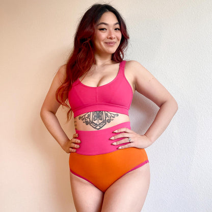 Organic Cotton Full Brief Duo Knickers - Papaya & Barbara