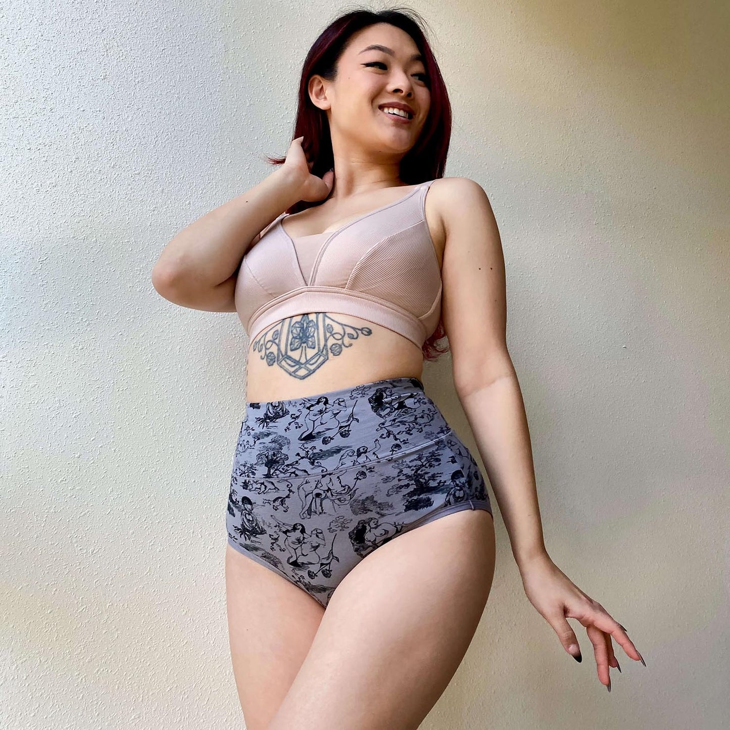 Organic Cotton Full Brief Knickers - Passion au Jardin - L'Amour Noir