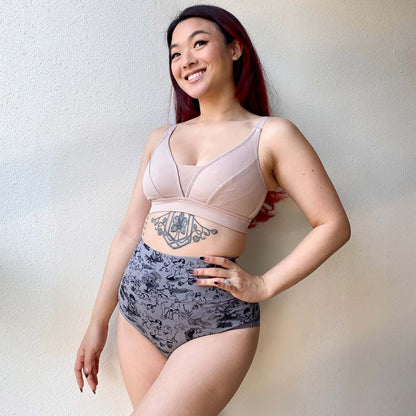 Organic Cotton Full Brief Knickers - Passion au Jardin - L'Amour Noir