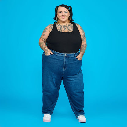 Organic Mom Jeans - Atlantic