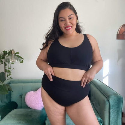 Organic Cotton Lacey Super High Waist Knickers