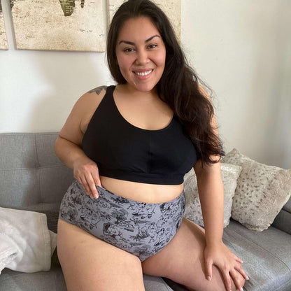 Organic Cotton Super High Waist Knickers - Passion au Jardin - L'Amour Noir