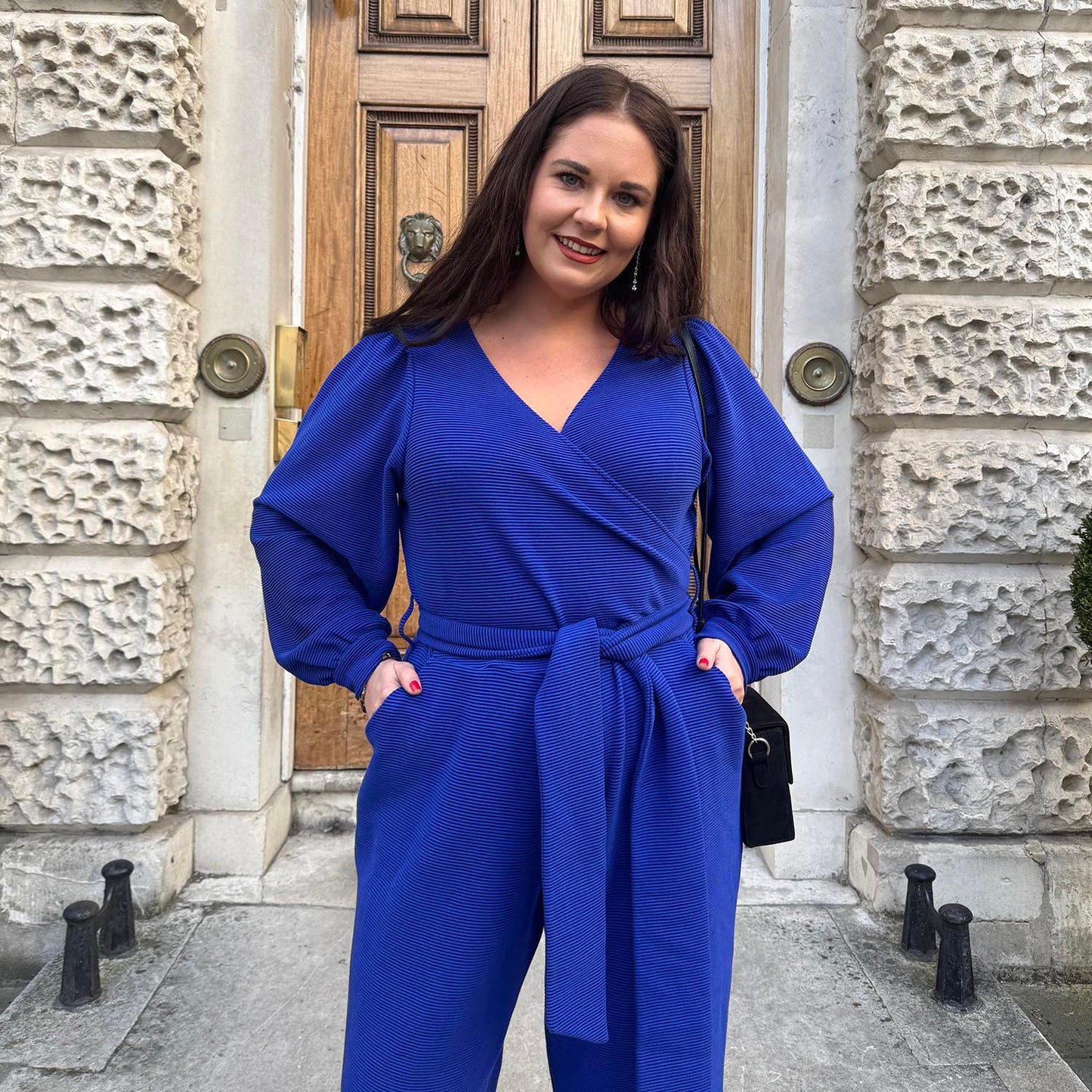 Ottoman Long Sleeve Wrap Jumpsuit - Aretha