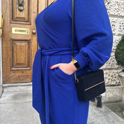 Ottoman Long Sleeve Wrap Jumpsuit - Aretha