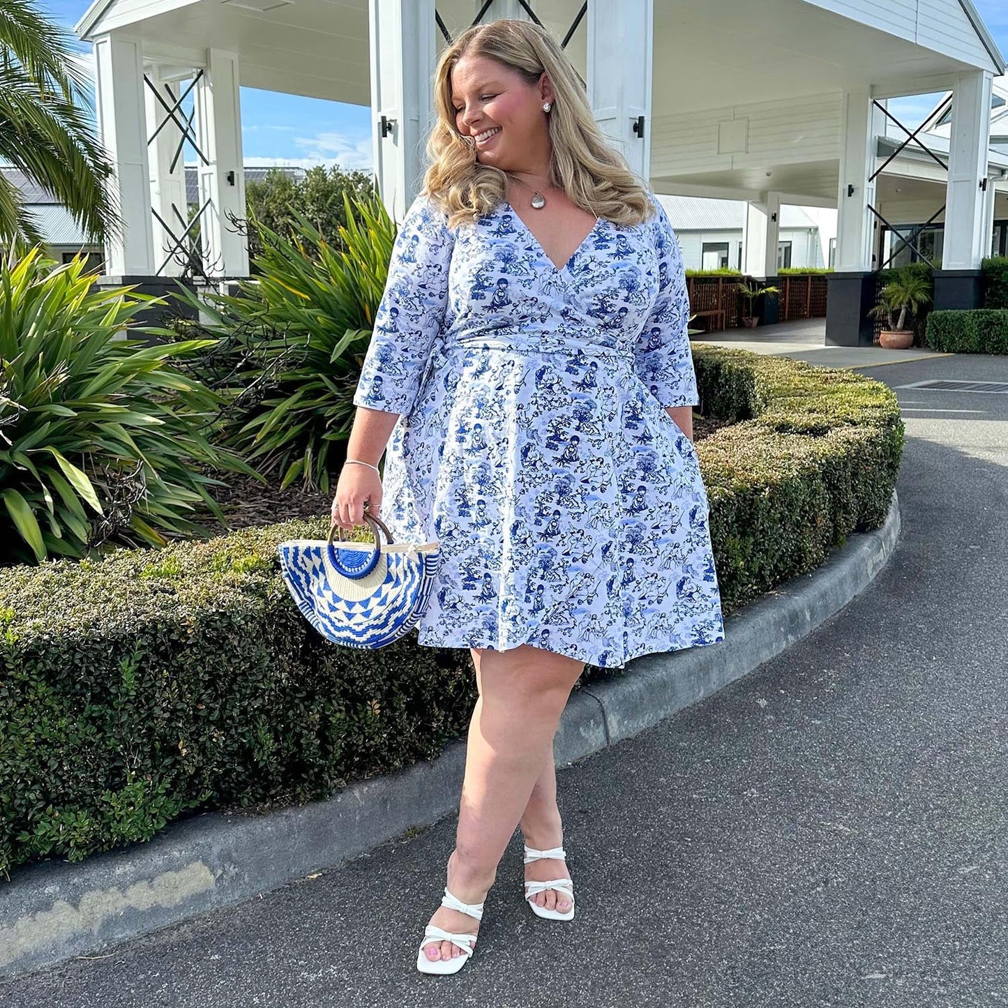 Mini Wrap Dress - Passion au Jardin - L'Amour Bleu