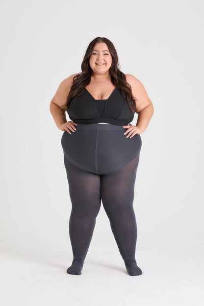 80 Denier Castor Oil Tights - Slate