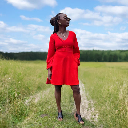 Bell Sleeve Mini Dress - Sangria