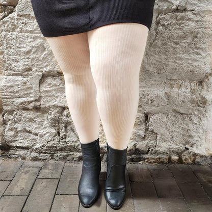 Ionic Ribbed Tights - Oatmeal