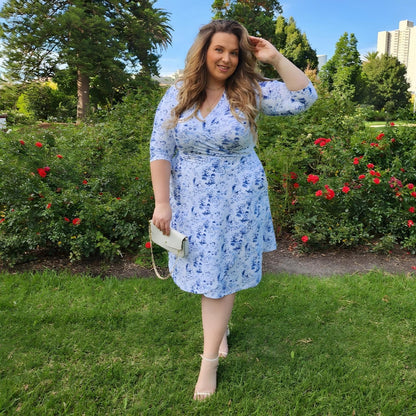Wrap Dress - Passion au Jardin - L'Amour Bleu
