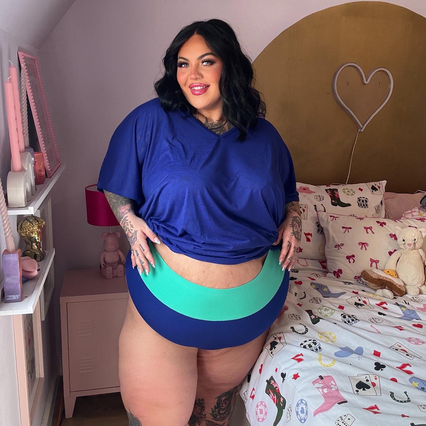 Organic Cotton Full Brief Duo Knickers - Arabesque & Mint