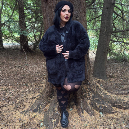 Fluffy Cardigan - Black