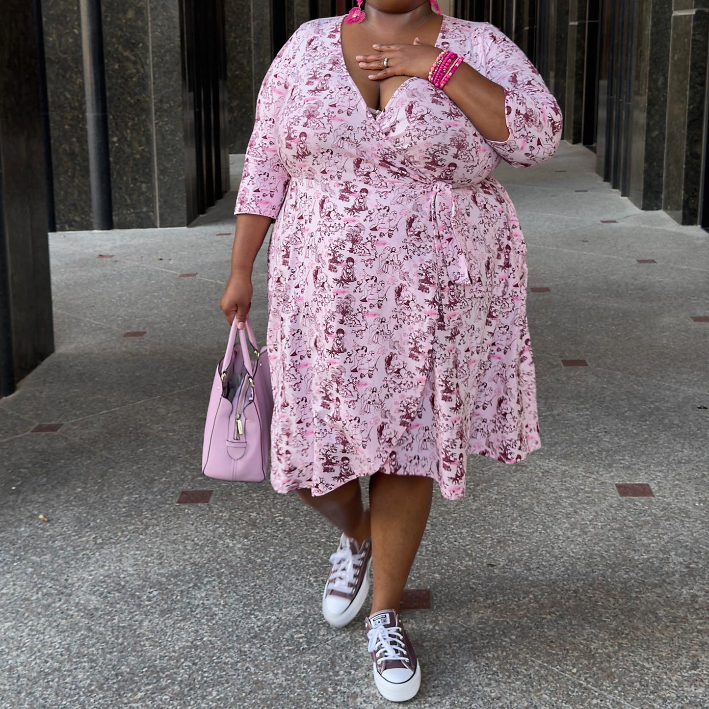 Wrap Dress - Passion au Jardin - L'Amour Rose