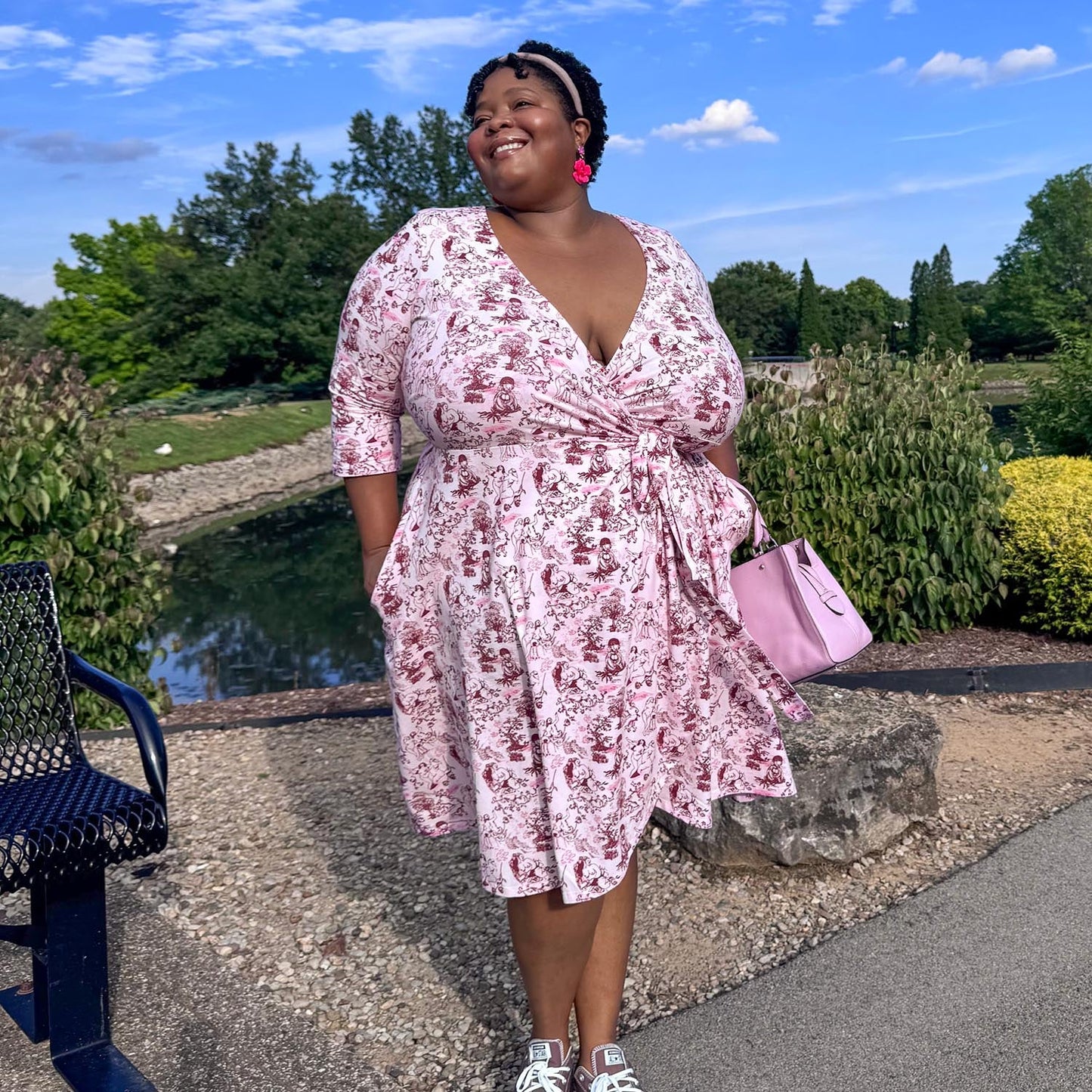 Wrap Dress - Passion au Jardin - L'Amour Rose