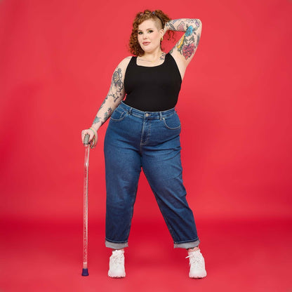 Organic Mom Jeans - Atlantic