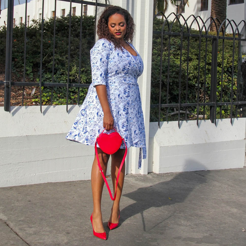 Mini Wrap Dress - Passion au Jardin - L'Amour Bleu