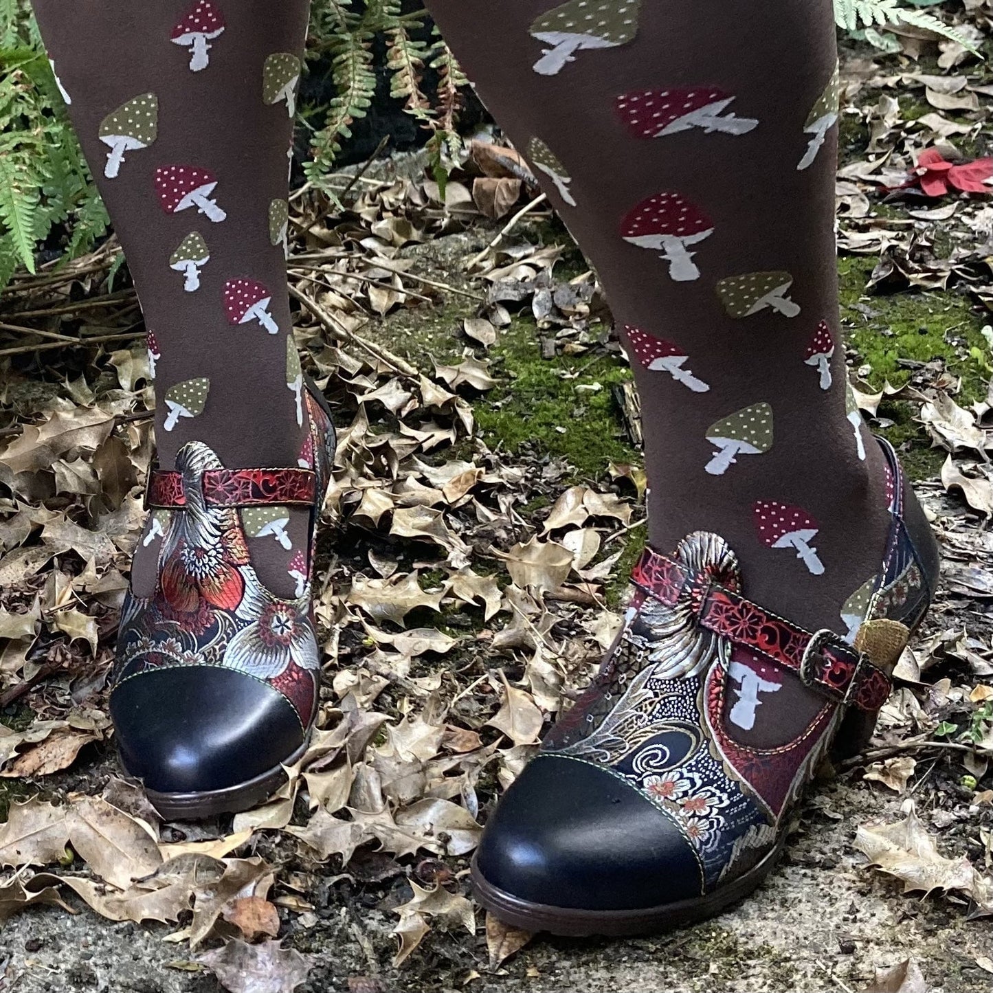 Pattern Tights - Toadstool