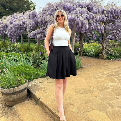 Petal Pleated Skort - Black