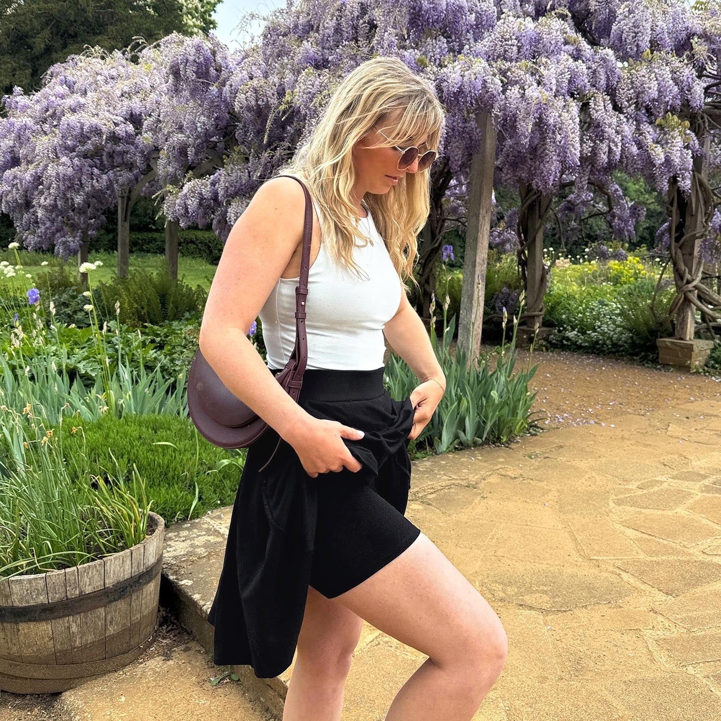 Petal Pleated Skort - Black