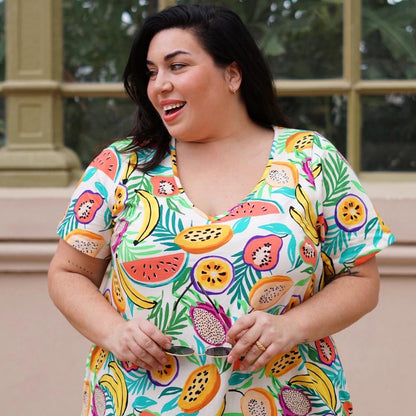 Organic Club Tropicana Day/Nightdress With Sleeves