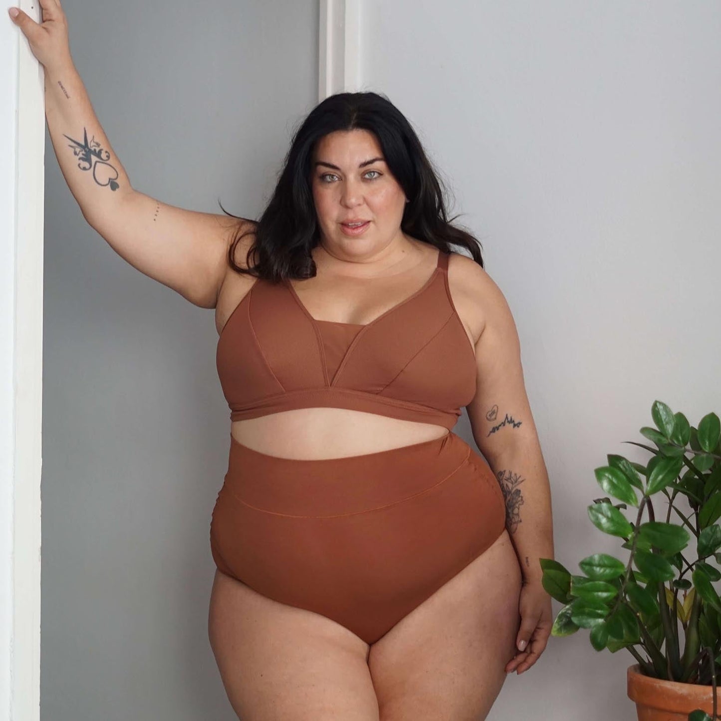 Organic Cotton Super High Waist Knickers - Root Beer