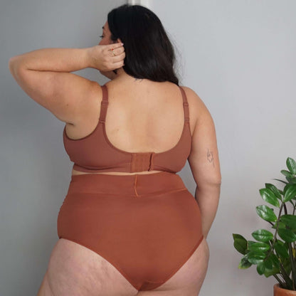 Organic Cotton Super High Waist Knickers - Root Beer