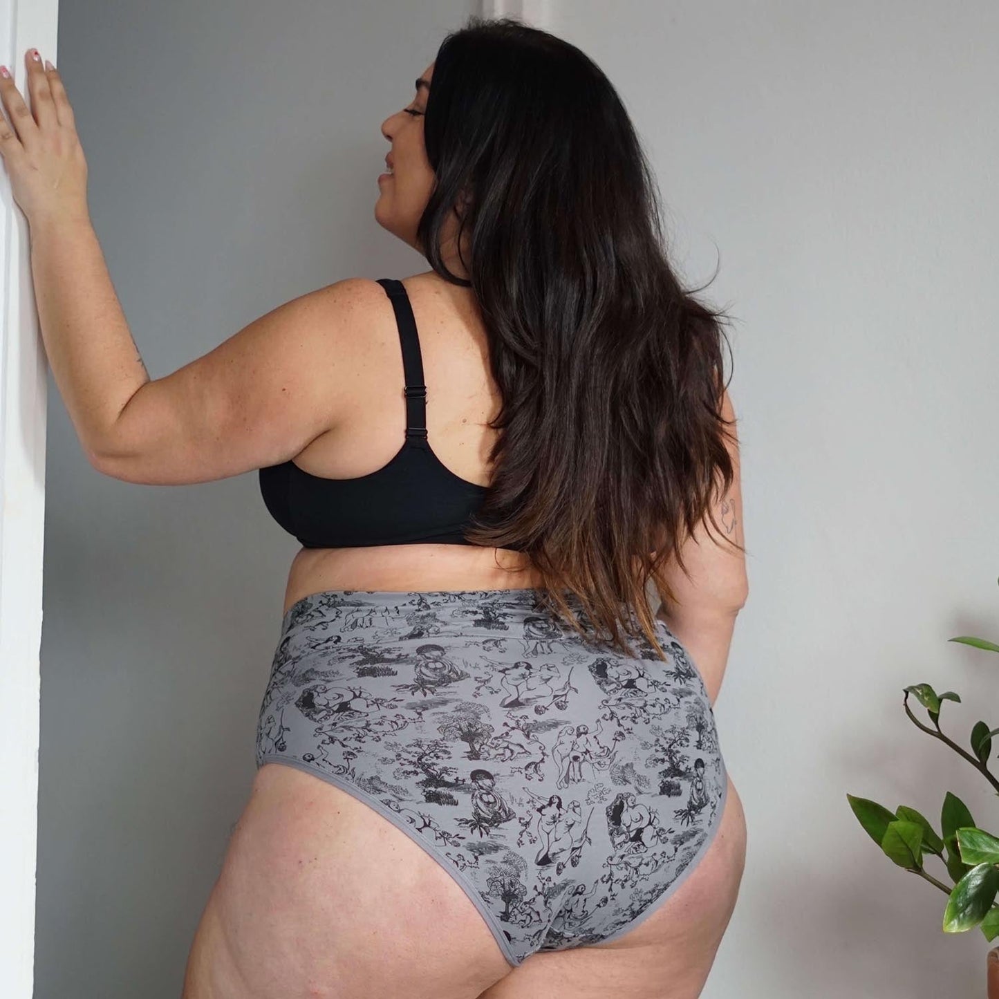 Organic Cotton Full Brief Knickers - Passion au Jardin - L'Amour Noir