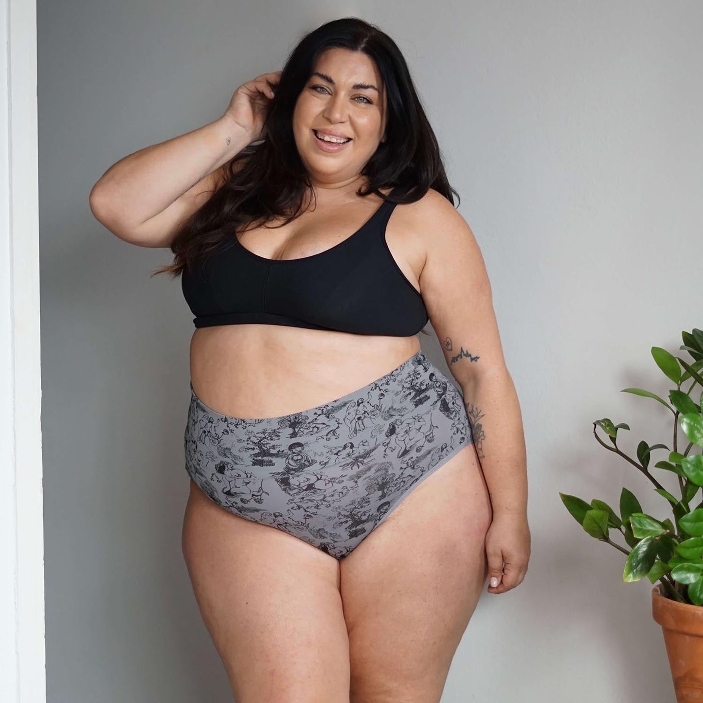 Organic Cotton Full Brief Knickers - Passion au Jardin - L'Amour Noir