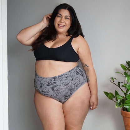 Organic Cotton Full Brief Knickers - Passion au Jardin - L'Amour Noir