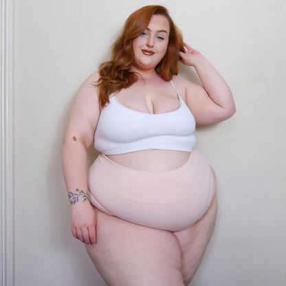 Organic Cotton Cheeky High Leg Knickers - Ballet Pink