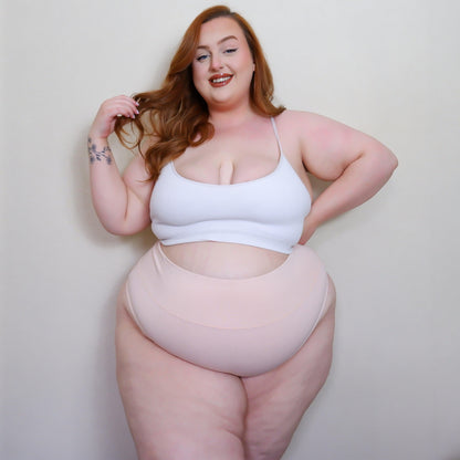 Organic Cotton Cheeky High Leg Knickers - Ballet Pink