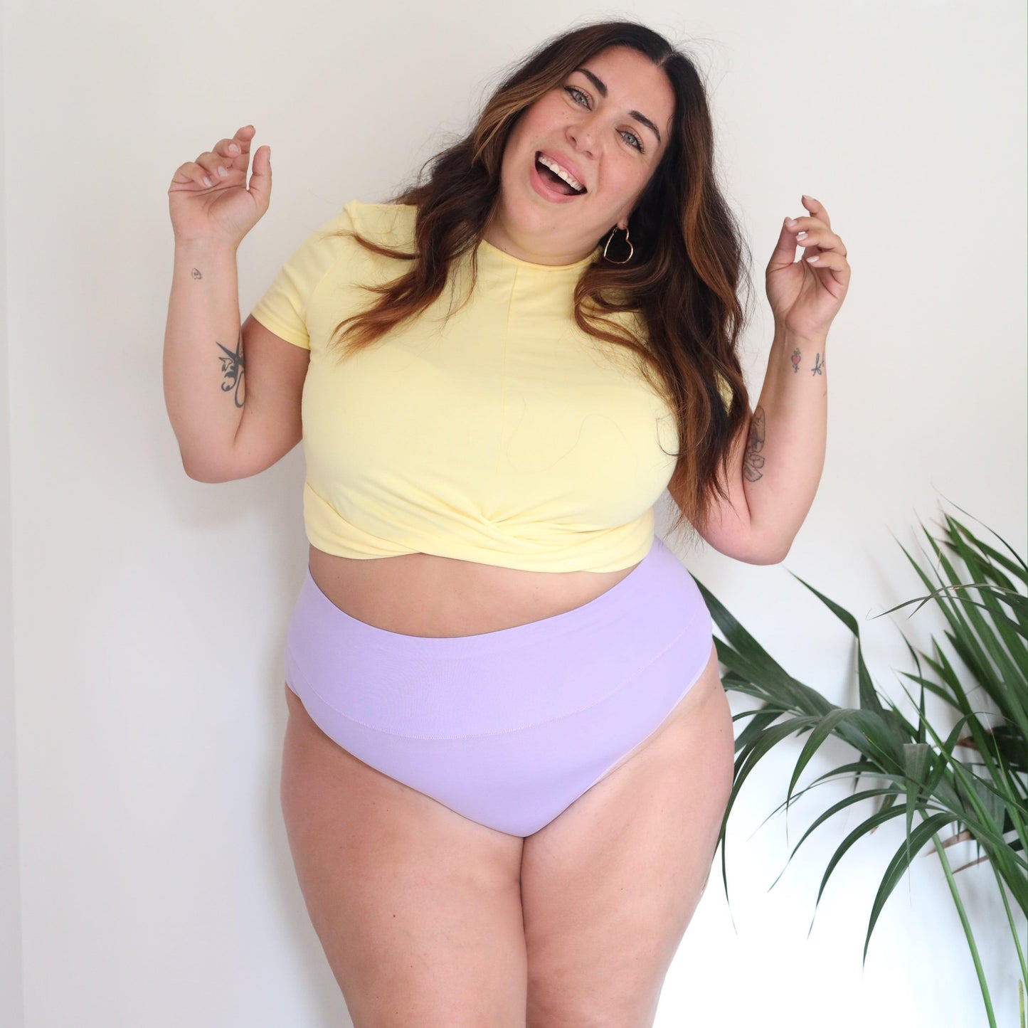 Organic Cotton Cheeky High Leg Knickers - Cassis de Violet