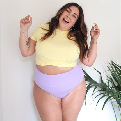 Organic Cotton Cheeky High Leg Knickers - Cassis de Violet