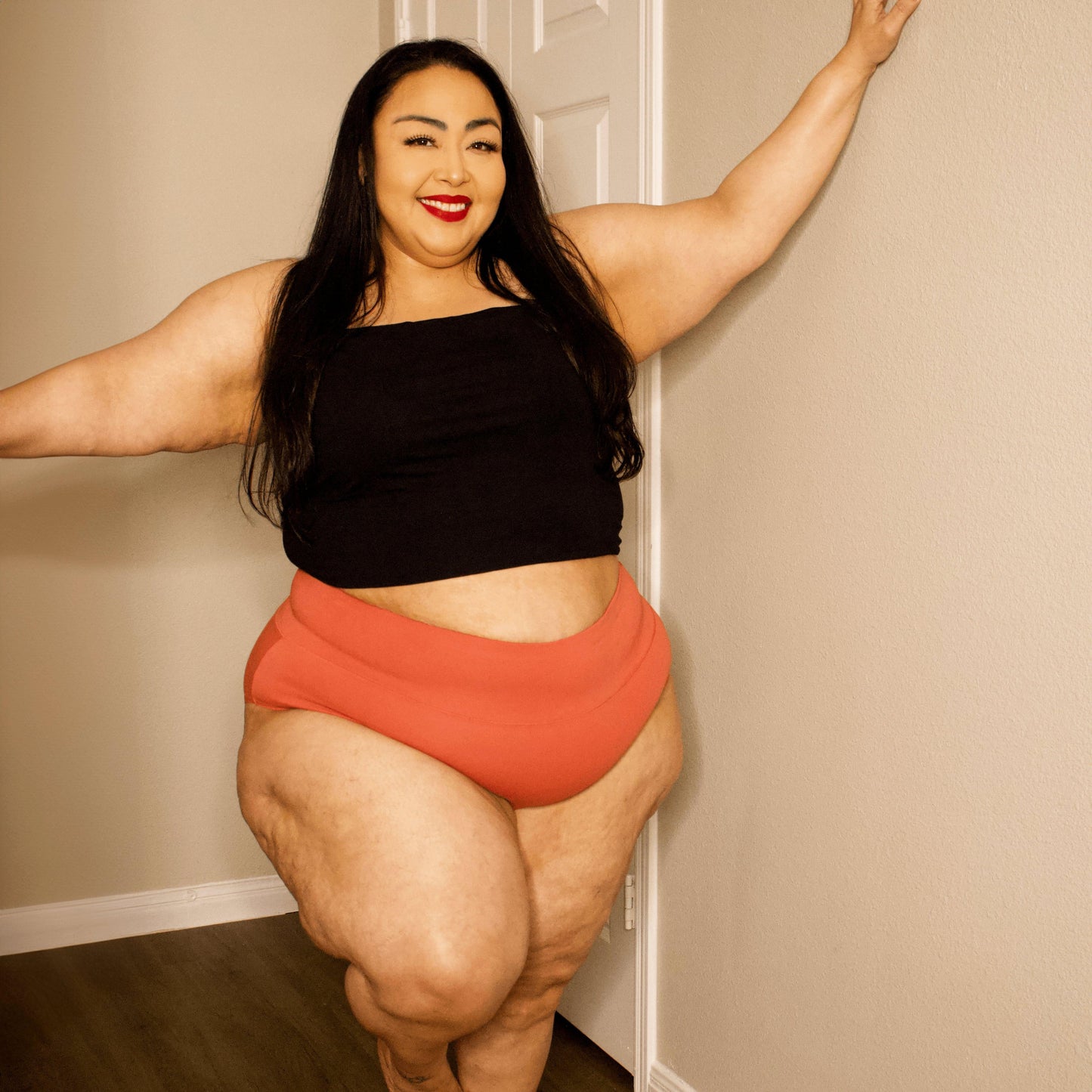 Organic Cotton Full Brief Knickers - Peach Party