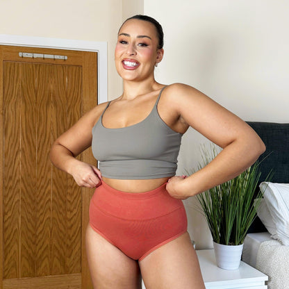 Organic Cotton Full Brief Knickers - Peach Party