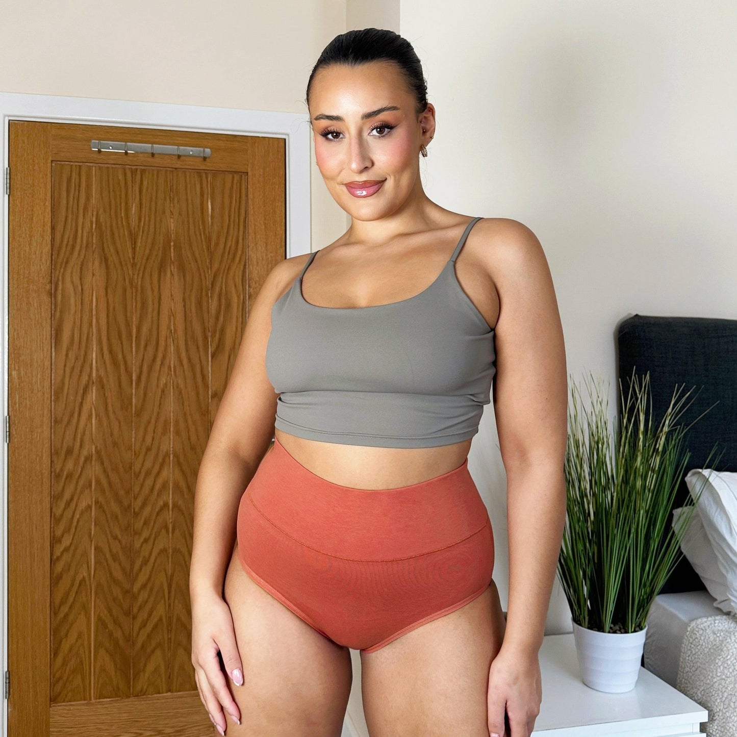 Organic Cotton Full Brief Knickers - Peach Party