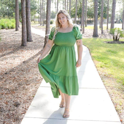 Shirred Midi Dress - Meadow