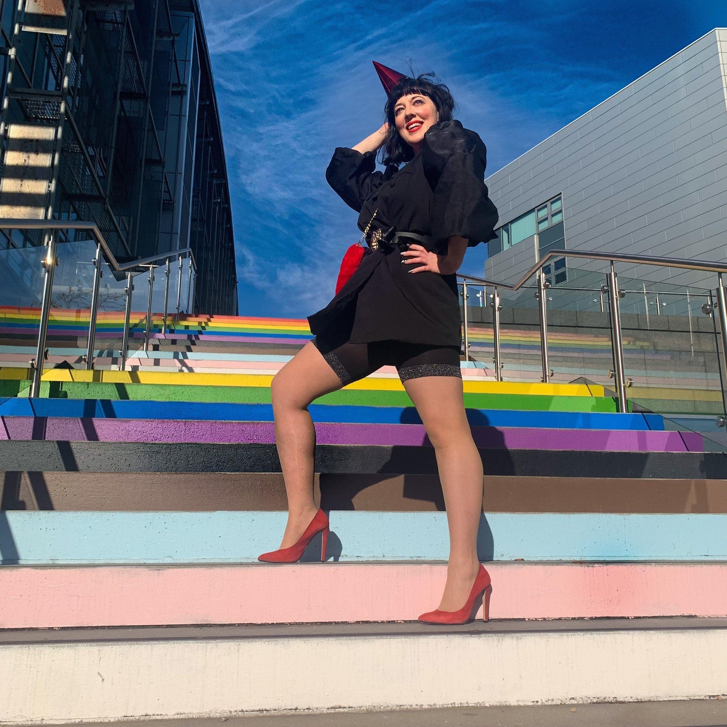 Stay Cool Chub Rub Lurex Shorts - Black