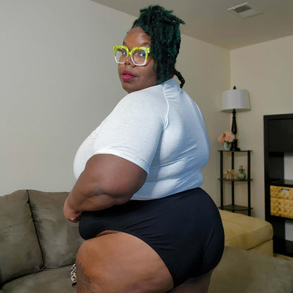 Organic Cotton Super High Leg Knickers - Black