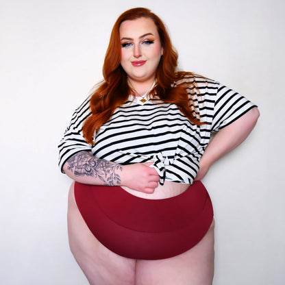 Organic Cotton Super High Leg Knickers - Blood red