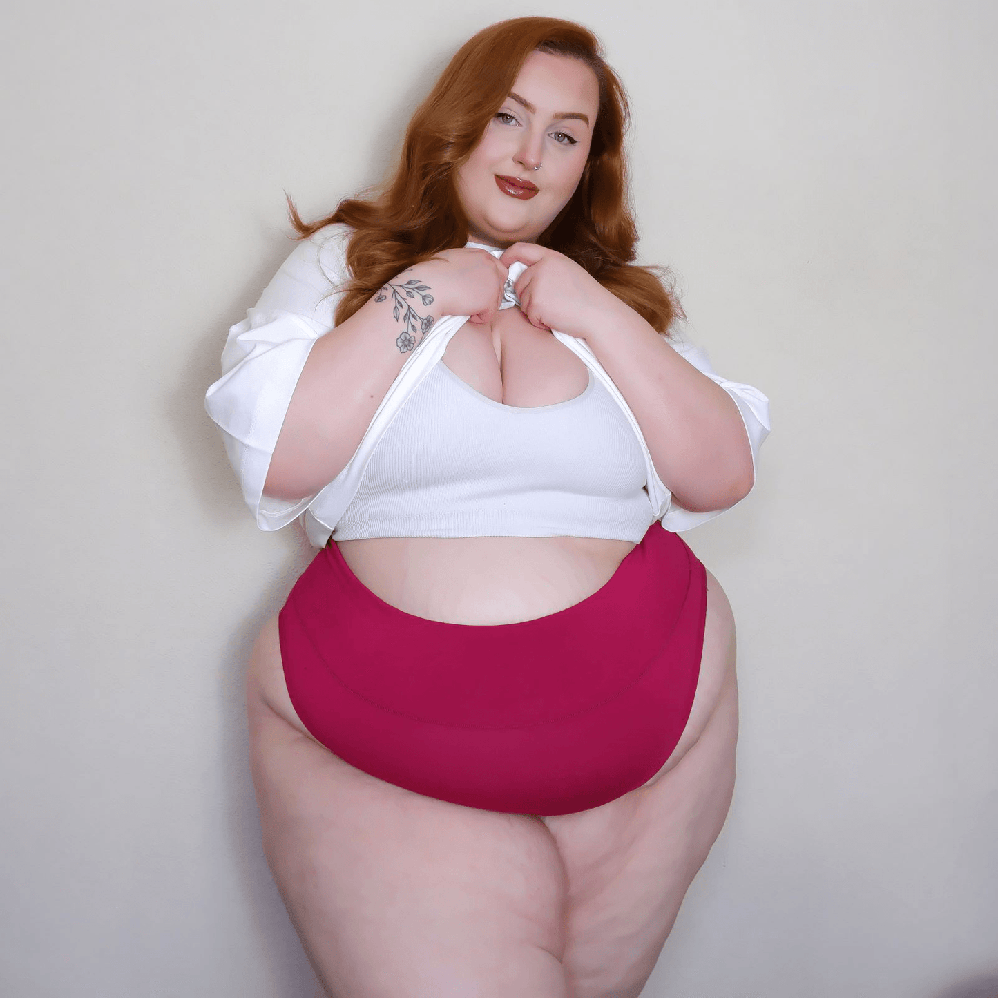 Organic Cotton Super High Leg Knickers - Raspberry Pie