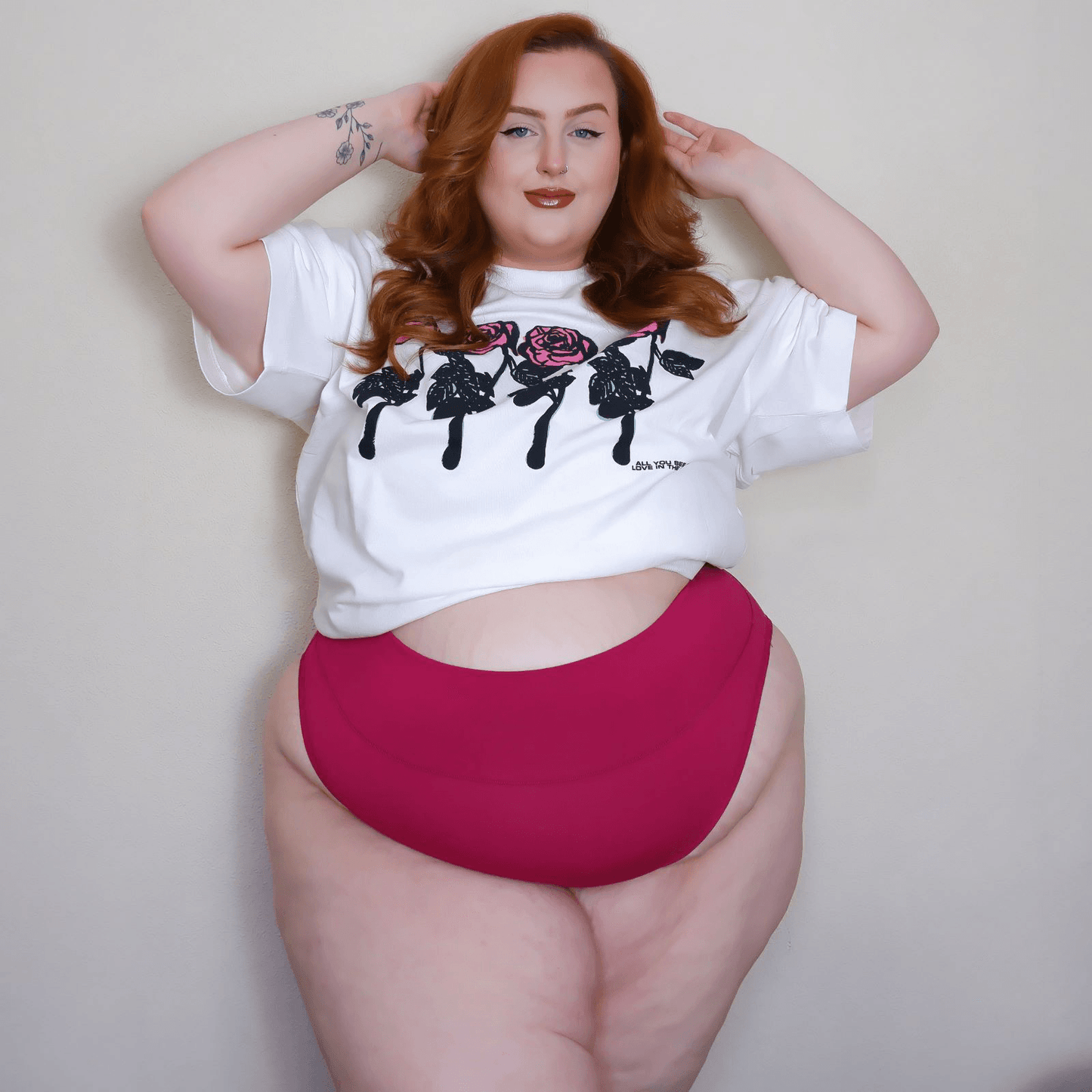 Organic Cotton Super High Leg Knickers - Raspberry Pie